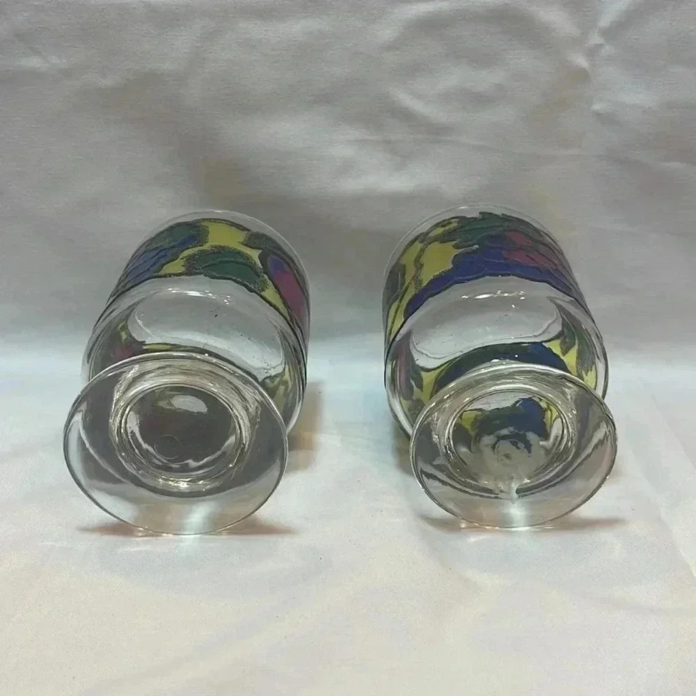 Vintage Libbey Fruit Stained Glass Juice Tumbler Set of 2 - Picture 2 of 4